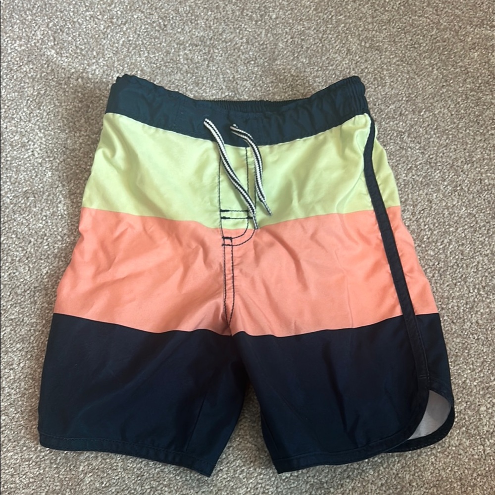 Old Navy Toddler Boy’s Striped Swim Shorts - Green, Orange, Black